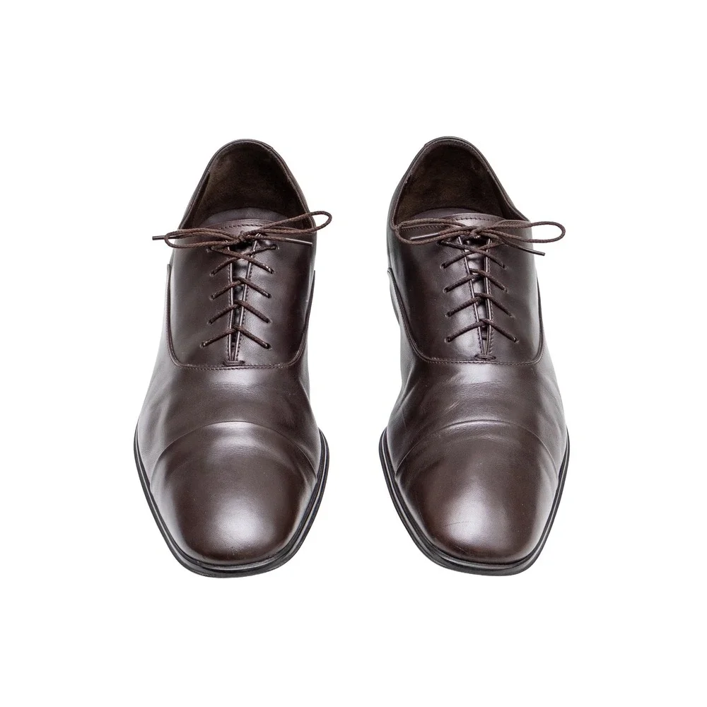Salvatore Ferragamo Mens Brown Leather Cap Toe Oxford Dress Shoes 58591 Size 11D